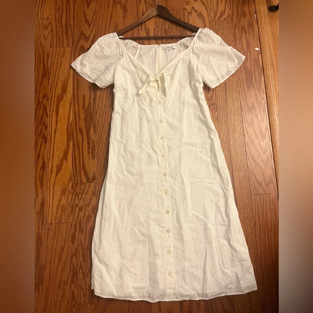 Madewell white Eyelet Midi Dress - Picture 4 of 6